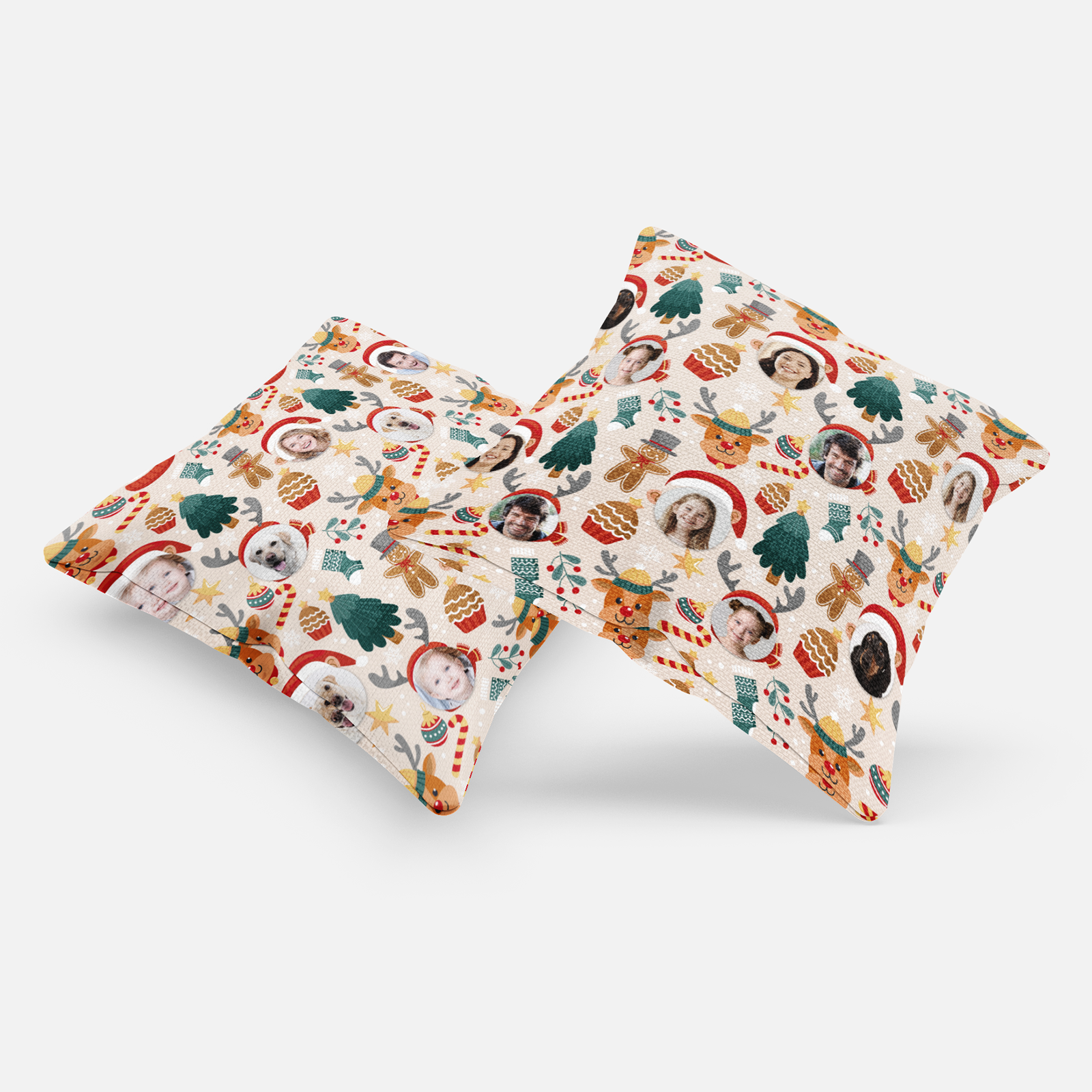 Christmas Holiday Crew Pattern Photo Pillow