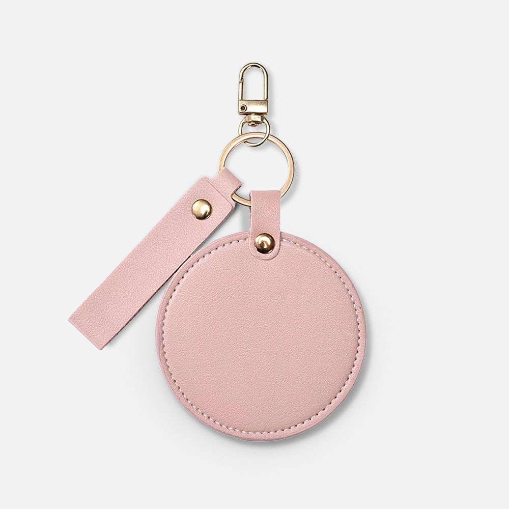Custom Logo Compact Pocket Mirror Keychain