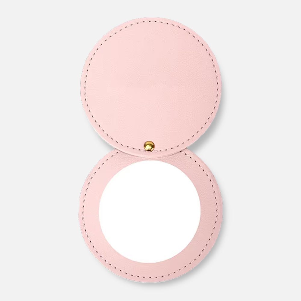 Custom Logo Rotatable Leather Compact Mirror