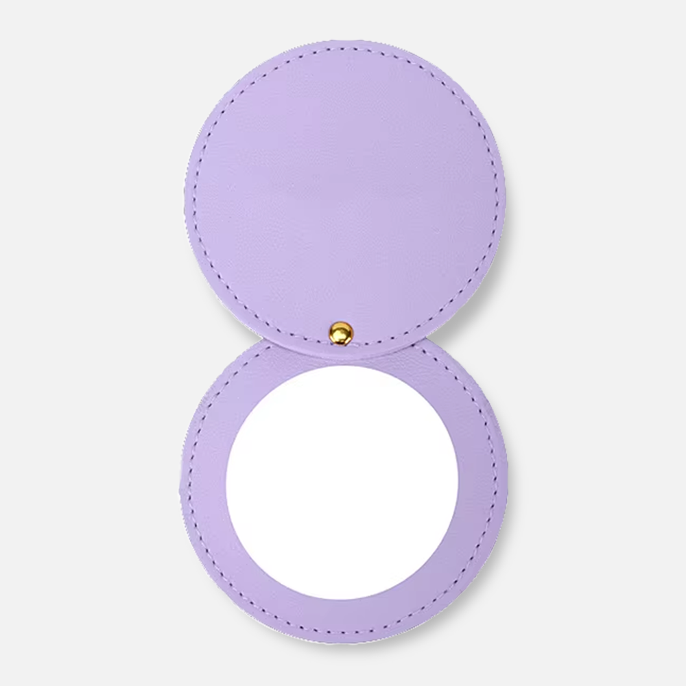 Custom Logo Rotatable Leather Compact Mirror