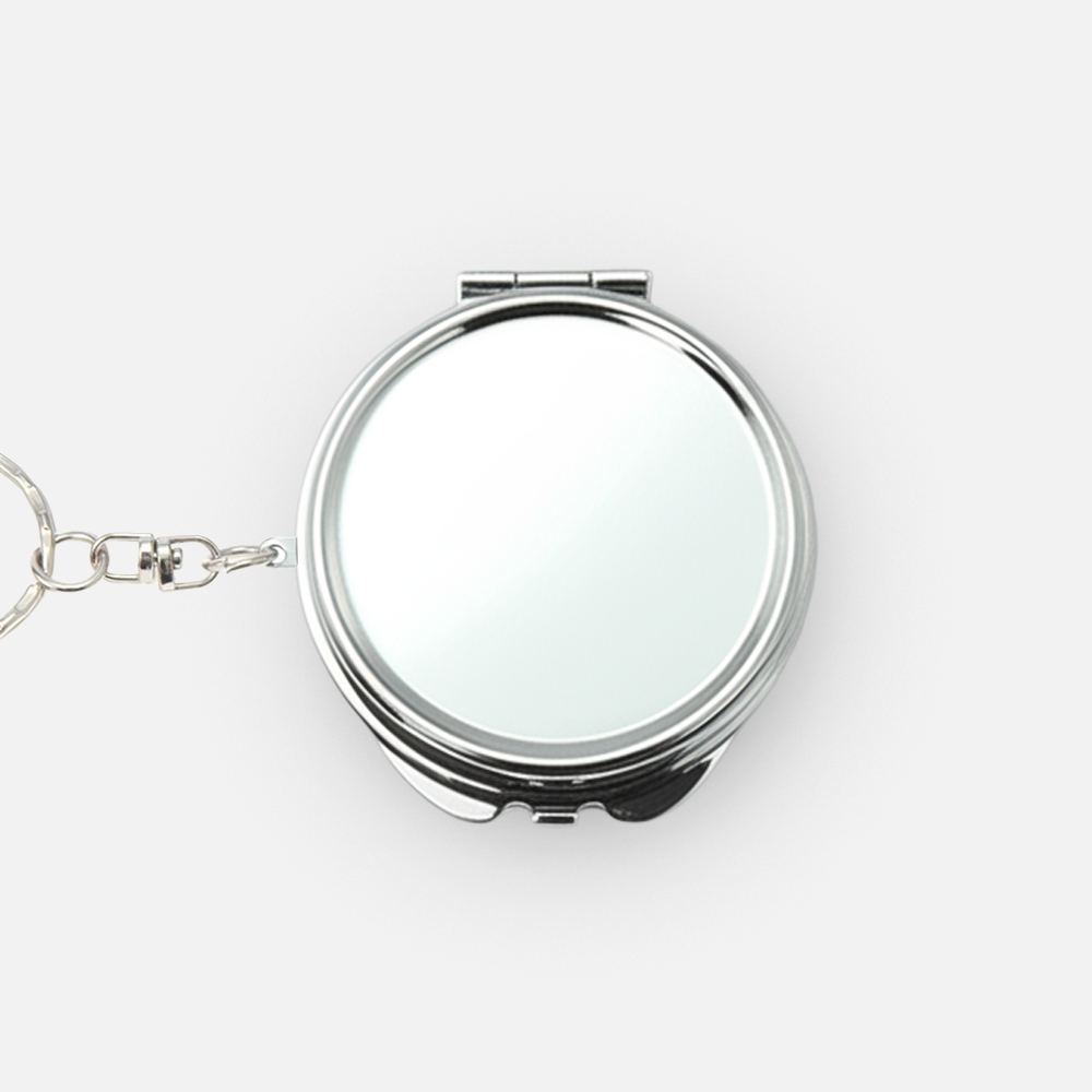 Custom Logo Mini Heart Pocket Mirror Keychain