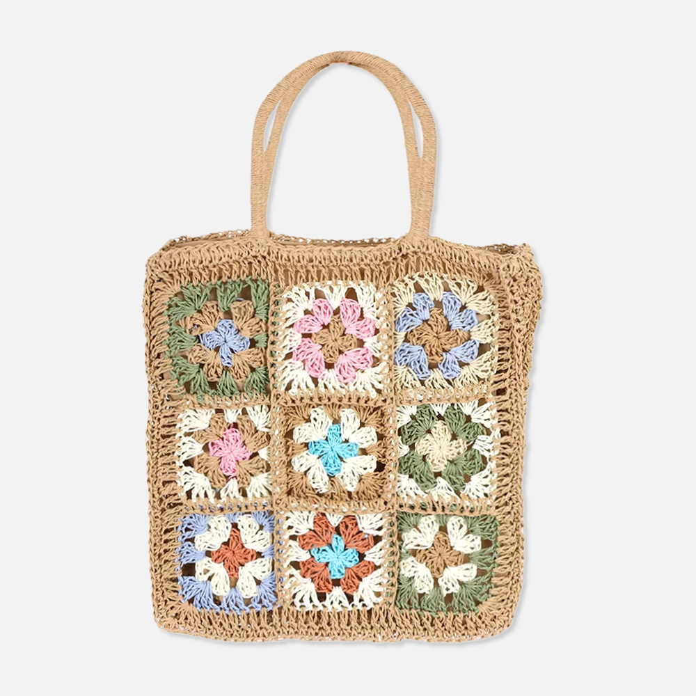 Custom Branded Crochet Straw Beach Bag
