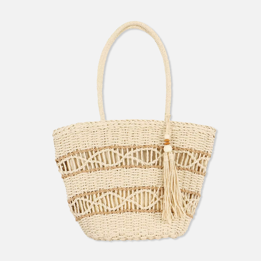 Custom Branded Crochet Straw Beach Bag