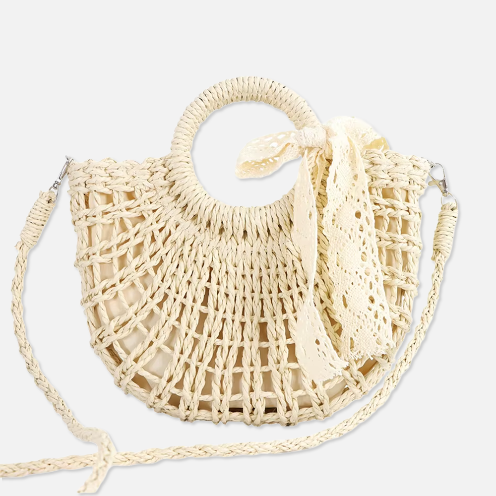 Custom Branded Crochet Straw Beach Bag