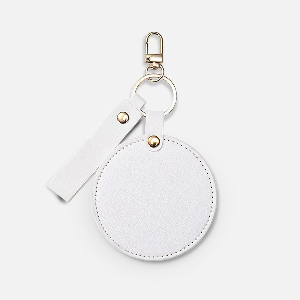 Custom Logo Compact Pocket Mirror Keychain
