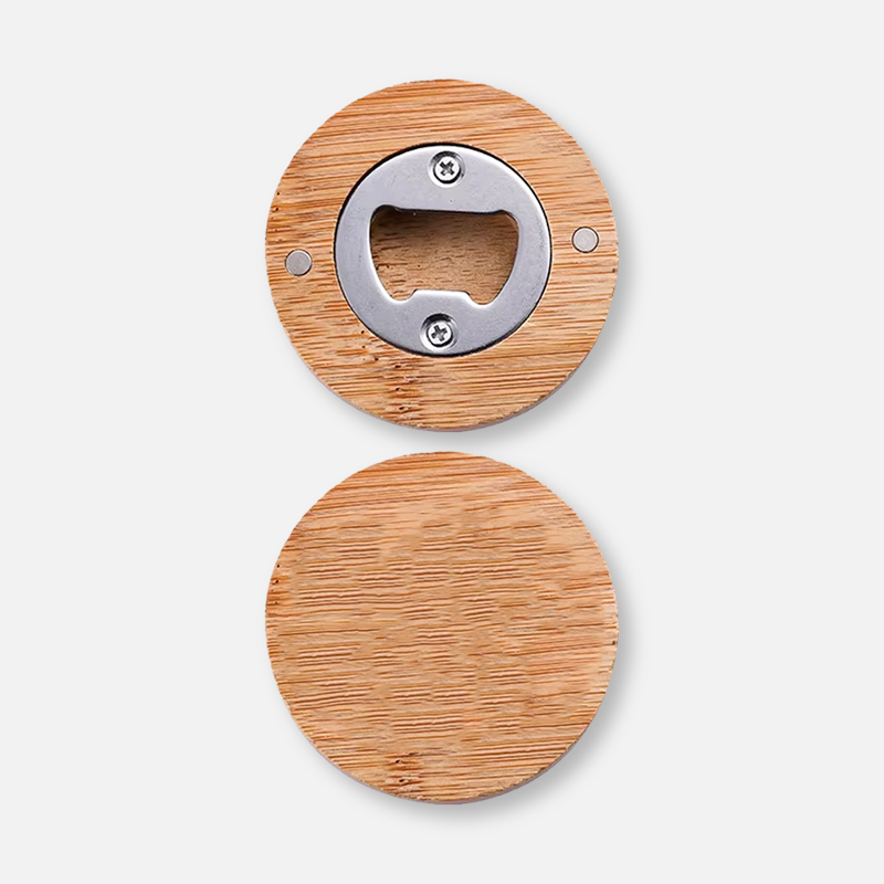 Custom Logo Wooden Coaster Bottle Opener