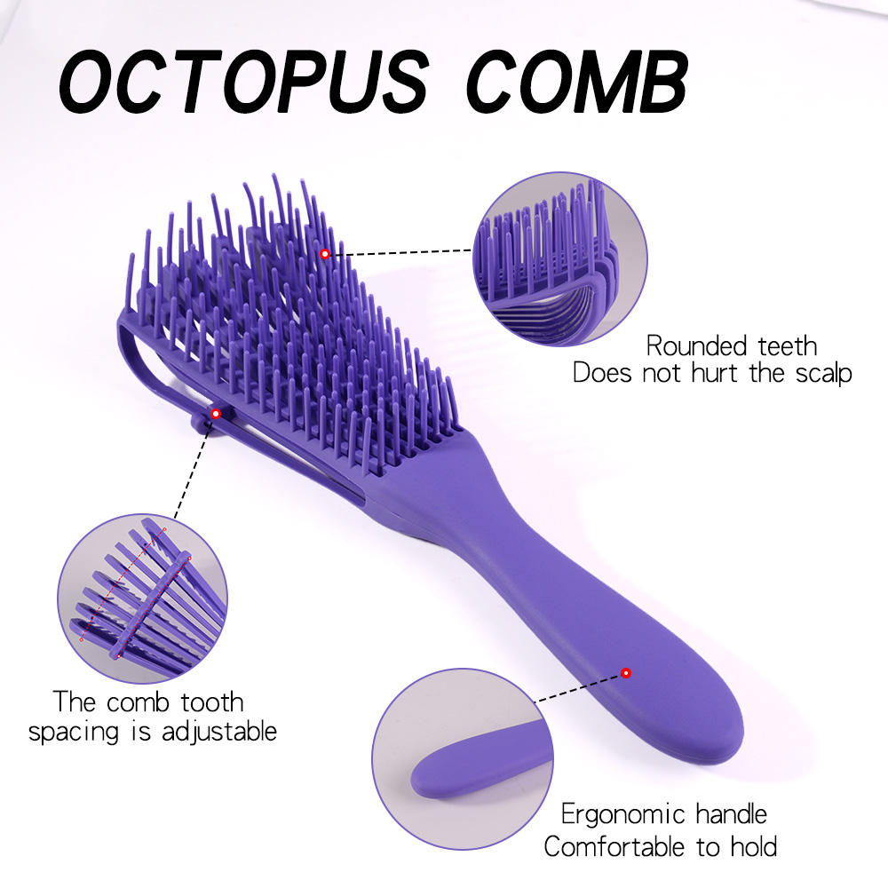 Custom Logo Detangling Octopus Hair Brush