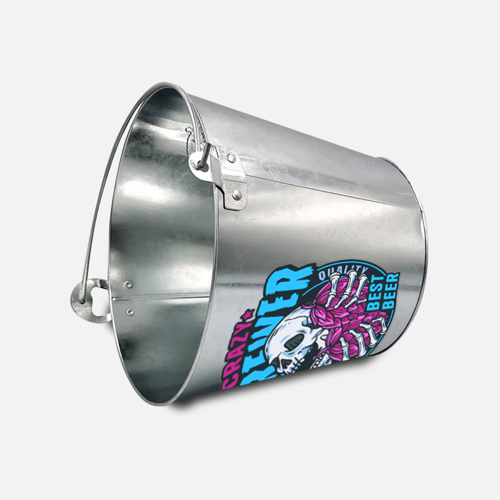 Custom 5L Galvanized Metal Ice Bucket