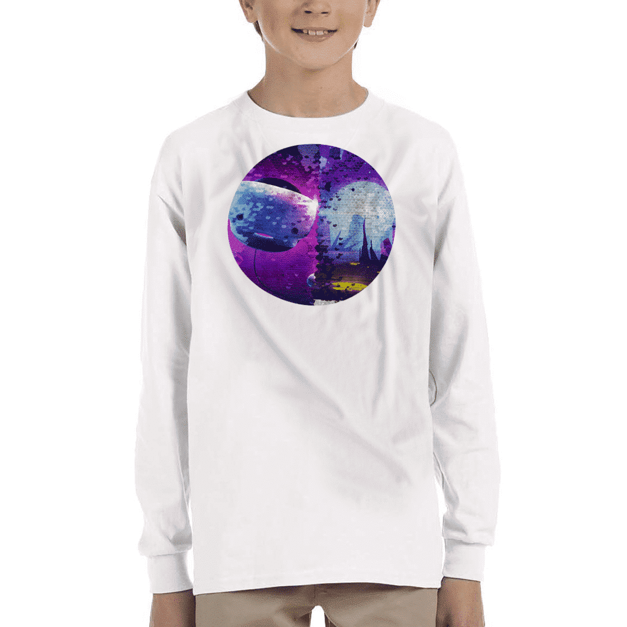 Sequin Long Sleeve Shirt for Kids - Double Sided Print