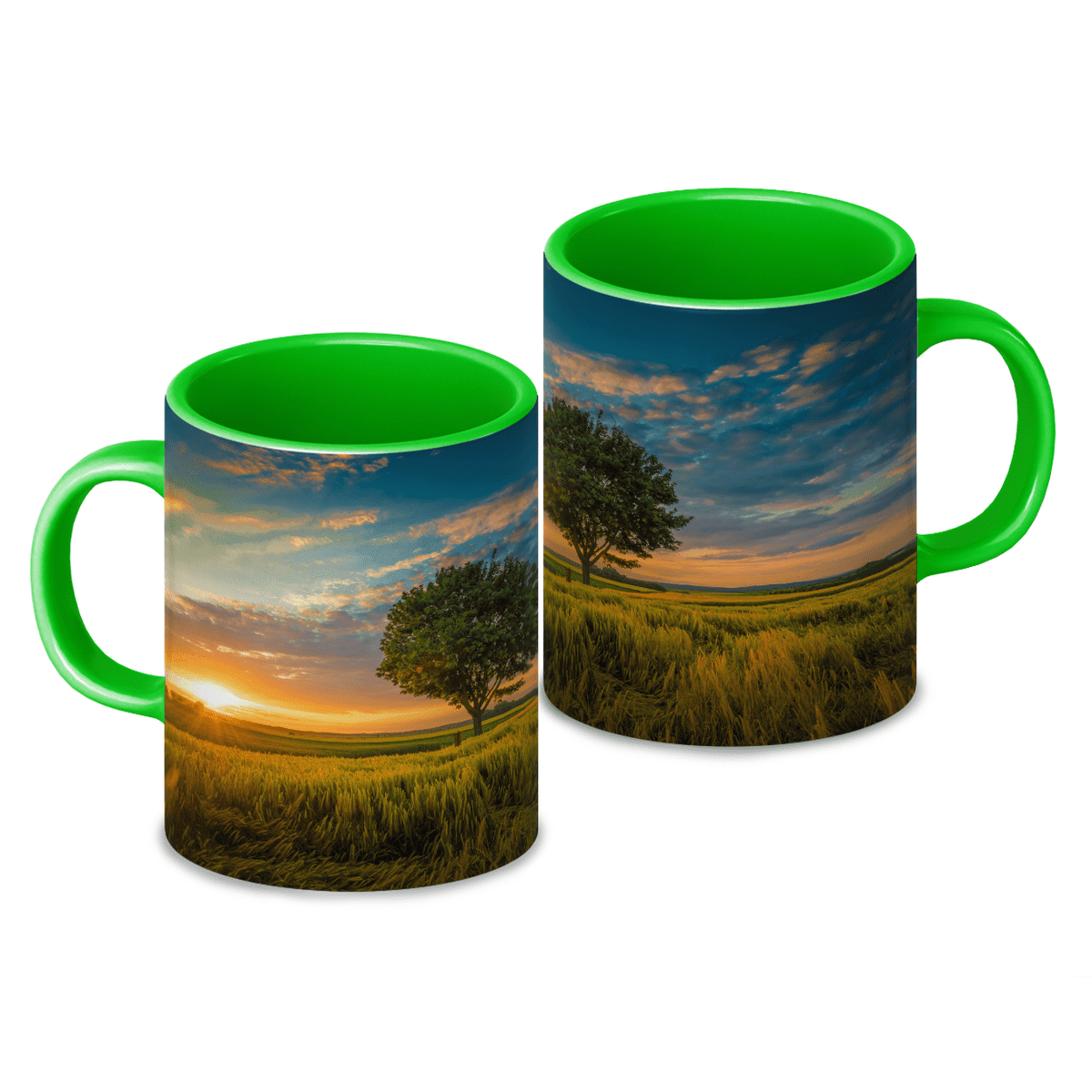 Custom Accented Coffee Mug Green-Qstomize.com