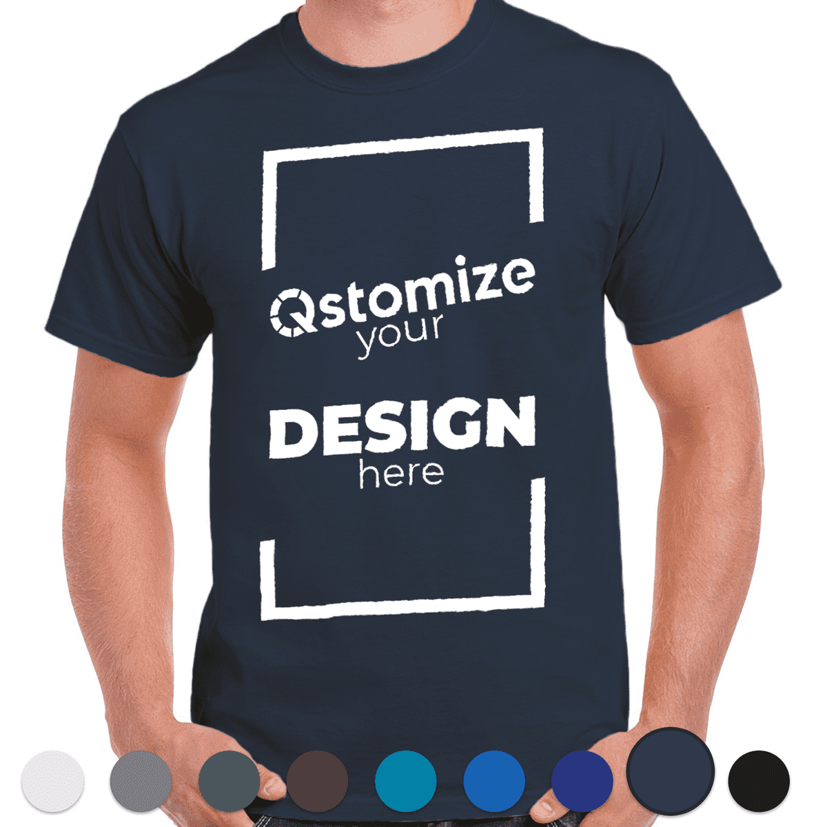 Custom Gildan - Heavy Cotton™ T-Shirt - 5000 Navy Blue-Qstomize.com