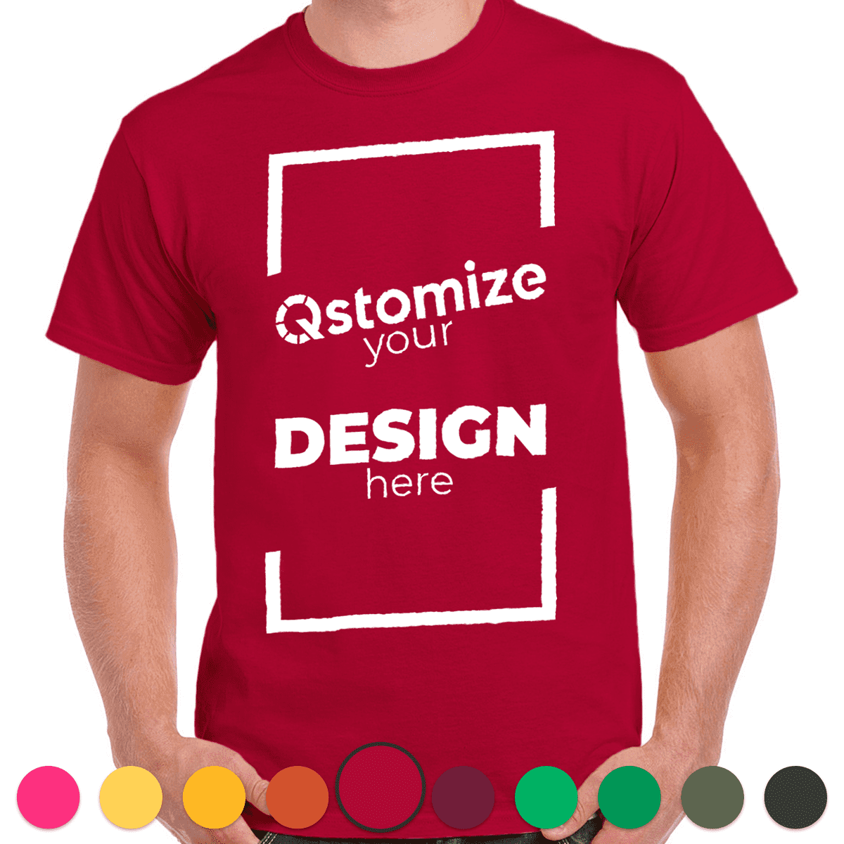 Custom Gildan - Heavy Cotton™ T-Shirt - 5000 Cardinal Red-Qstomize.com