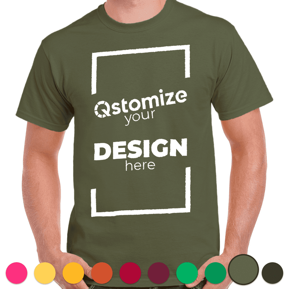 Custom Gildan - Heavy Cotton™ T-Shirt - 5000 Military Green-Qstomize.com