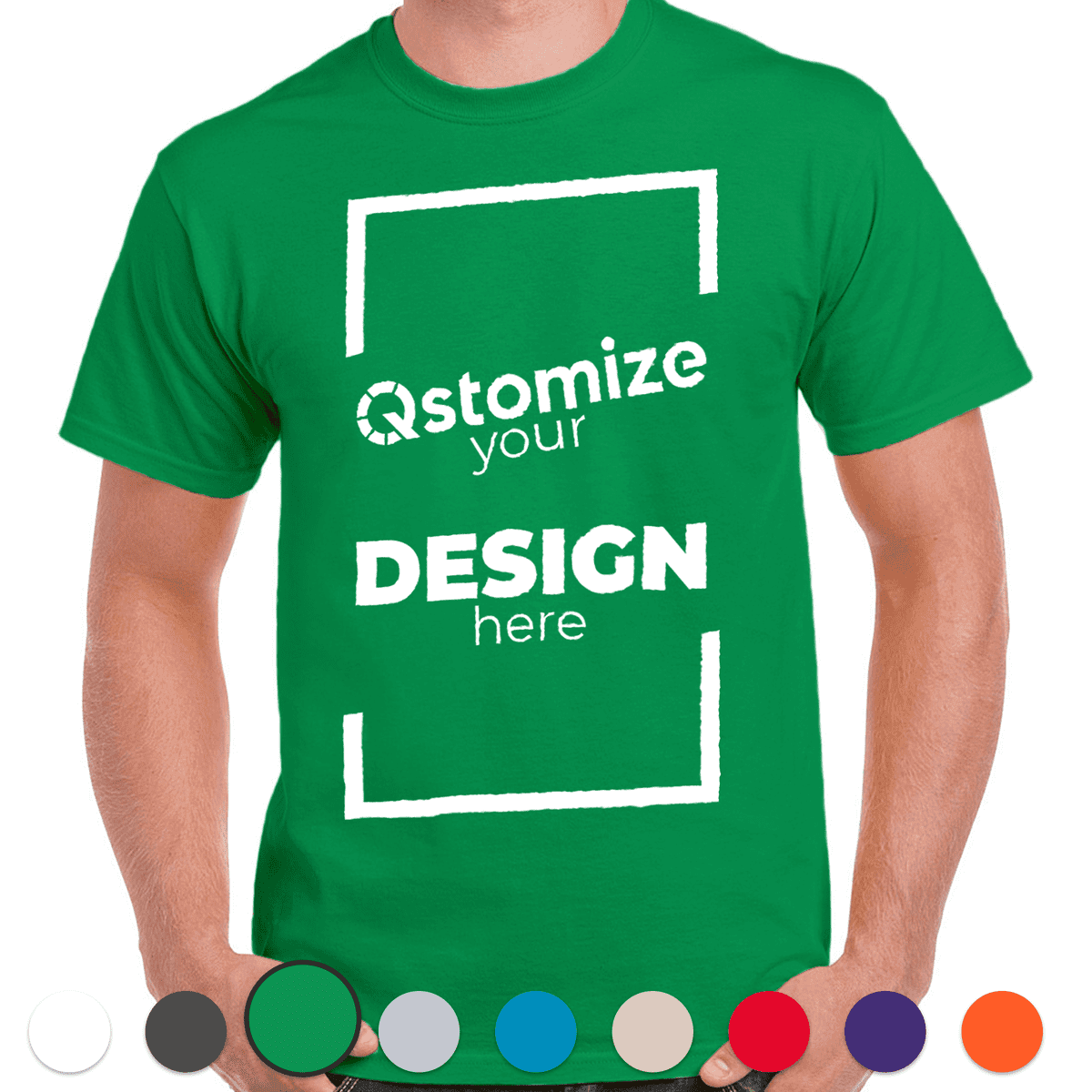 Custom Gildan - Heavy Cotton™ T-Shirt - 5000 Turf Green-Qstomize.com