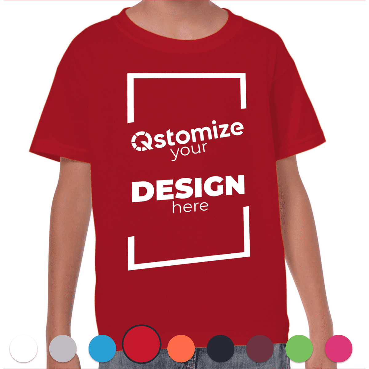 Custom Gildan - Heavy Cotton™ Youth T-Shirt - 5000B Red-Qstomize.com