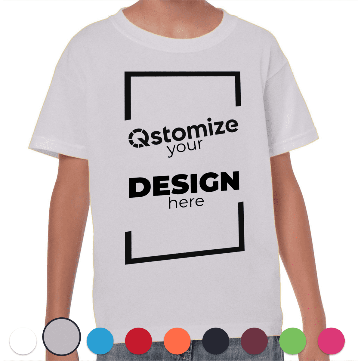 Custom Gildan - Heavy Cotton™ Youth T-Shirt - 5000B Sport Grey-Qstomize.com