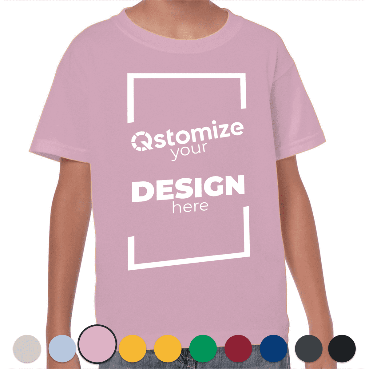 Custom Gildan - Heavy Cotton™ Youth T-Shirt - 5000B Light Pink-Qstomize.com