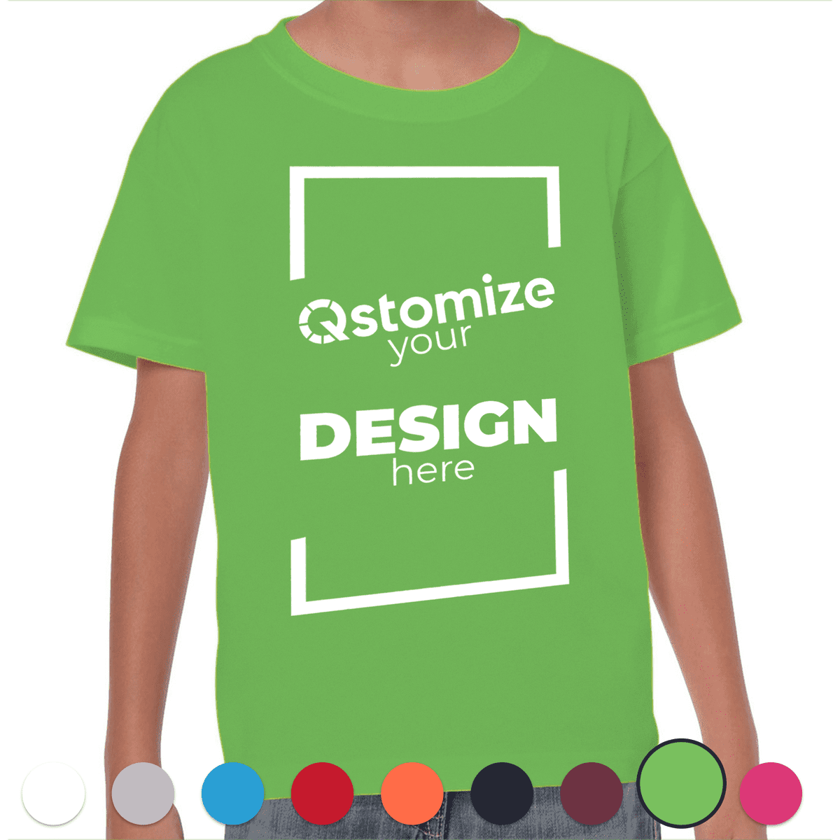 Custom Gildan - Heavy Cotton™ Youth T-Shirt - 5000B Lime-Qstomize.com