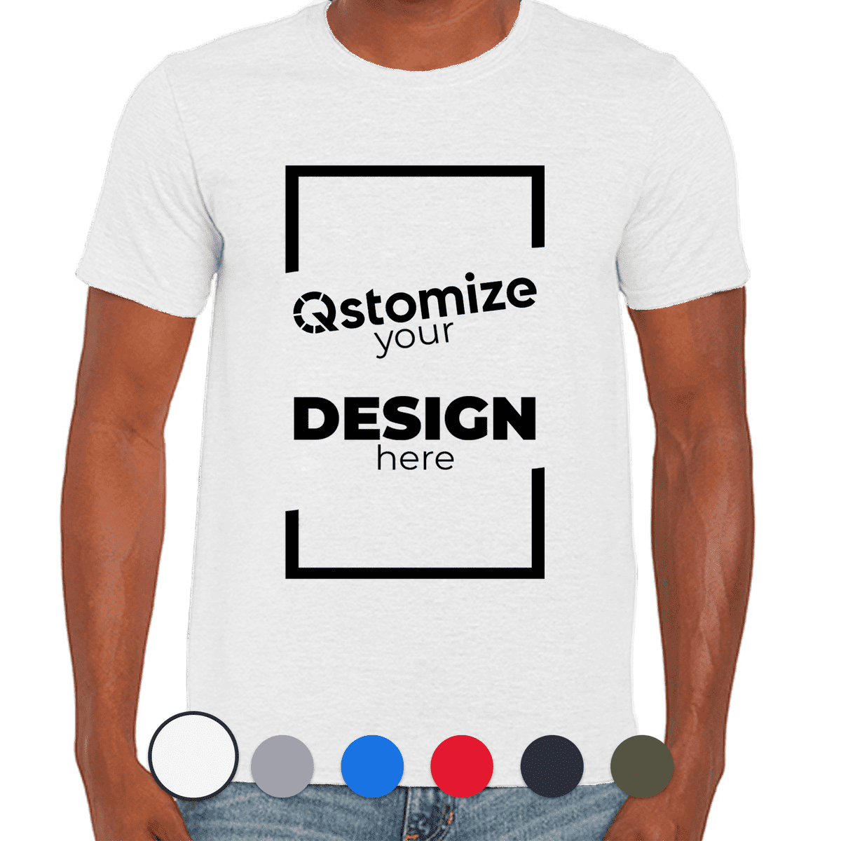 Custom Gildan - Softstyle® T-Shirt - 64000 White-Qstomize.com