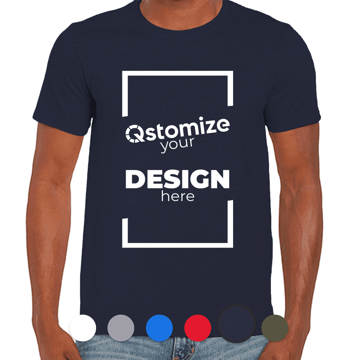 Custom Gildan - Softstyle® T-Shirt - 64000 Heather Navy-Qstomize.com
