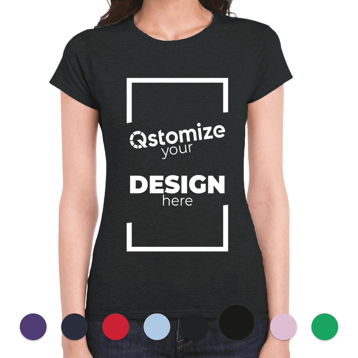 Custom Gildan Softstyle® Women’s T-Shirt - 64000L Black-Qstomize.com