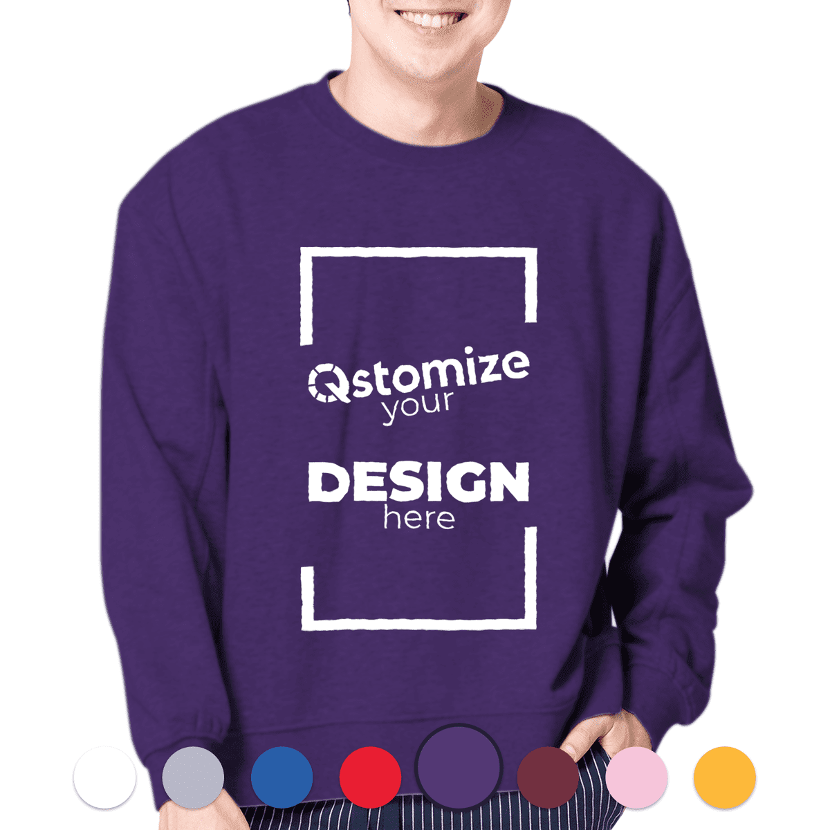 Custom Gildan - Ultra Cotton® Long Sleeve T-Shirt - 2400 Purple-Qstomize.com