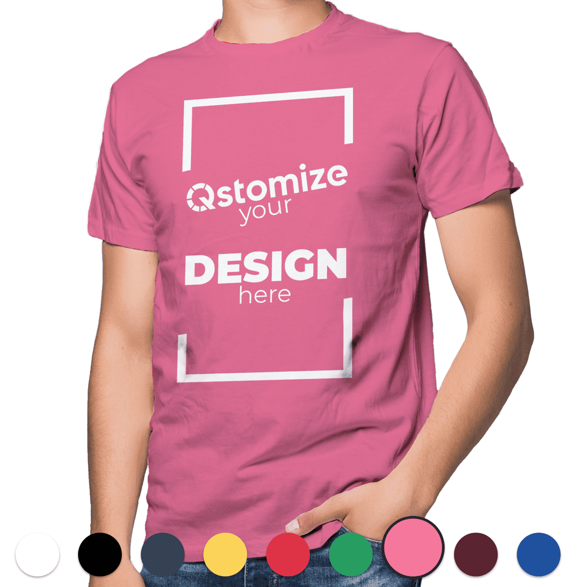 Custom Gildan - Ultra Cotton® T-Shirt - 2000 Light Pink-Qstomize.com