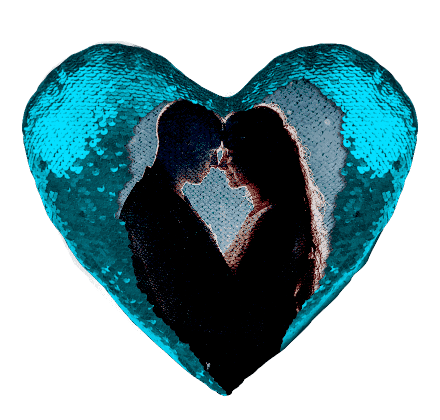 Heart Shaped Sequin Pillow