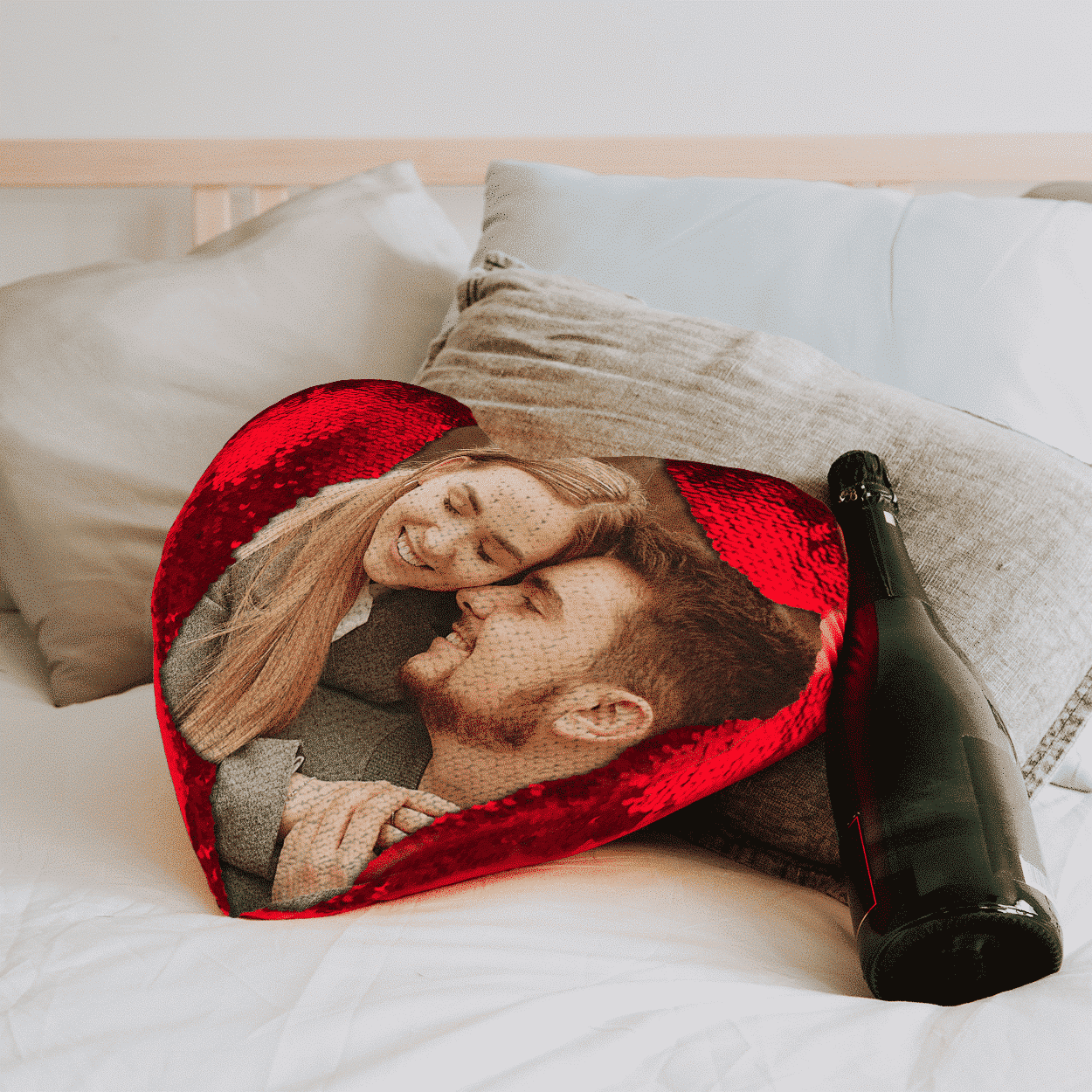 Heart Shaped Sequin Pillow