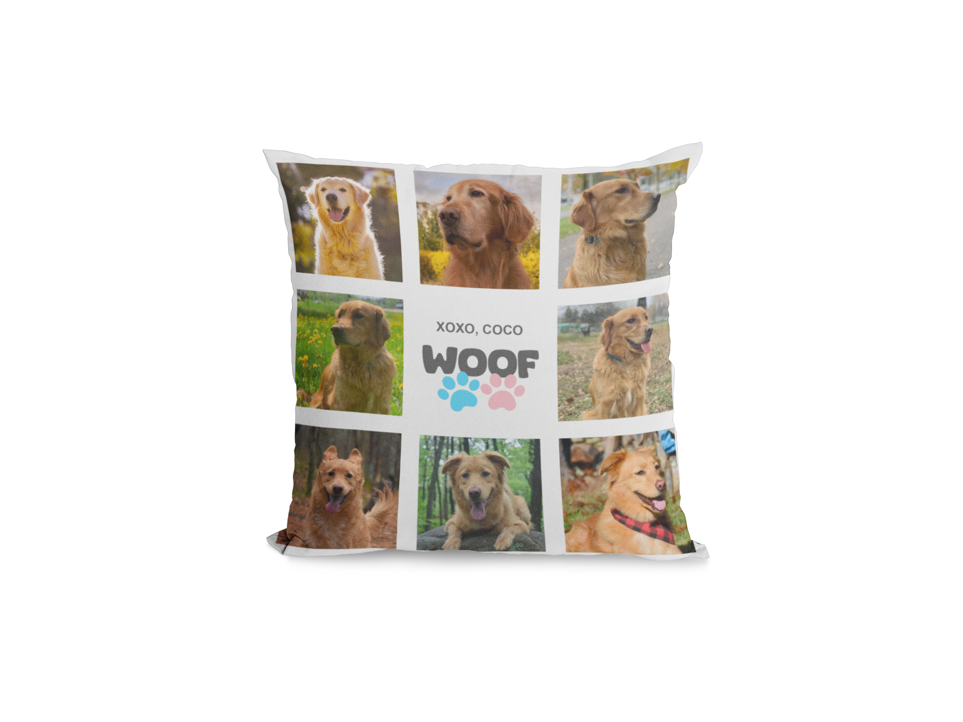 8 Photos Collage Dog Custom Photo Pillows