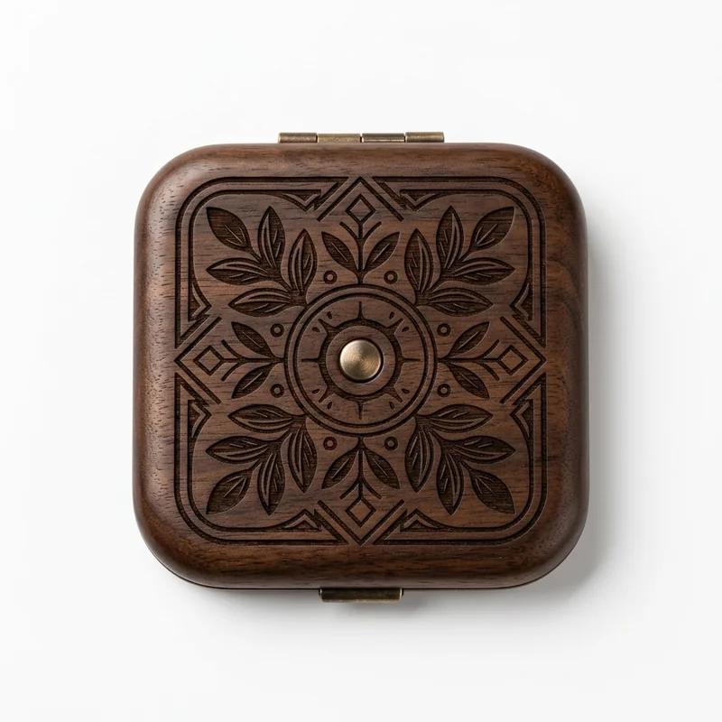 Custom Solid Wood Pocket Mirror thumb 3