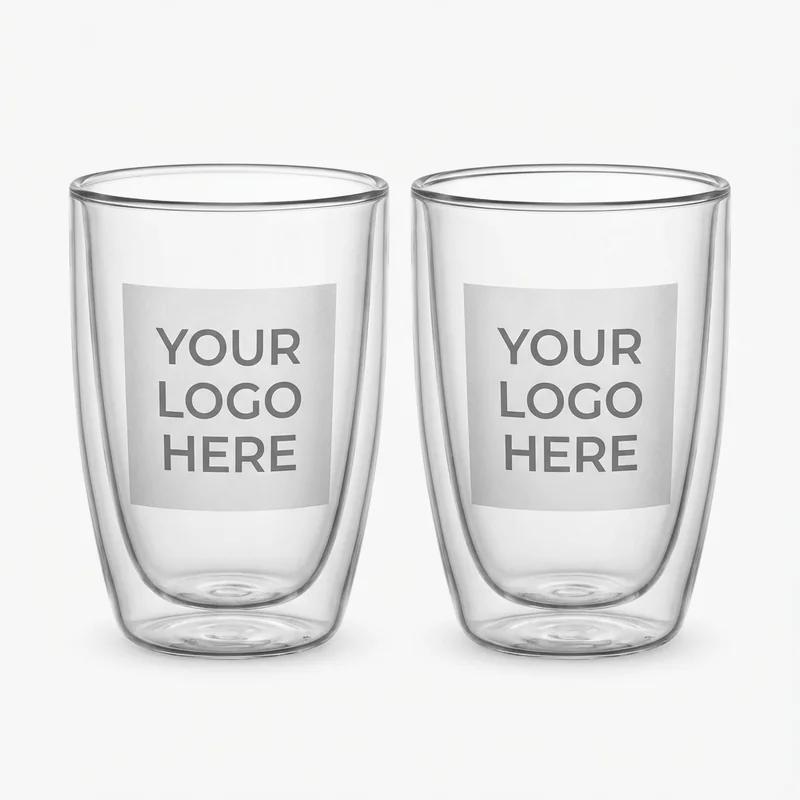 Dubbelväggigt Glas Set om 2