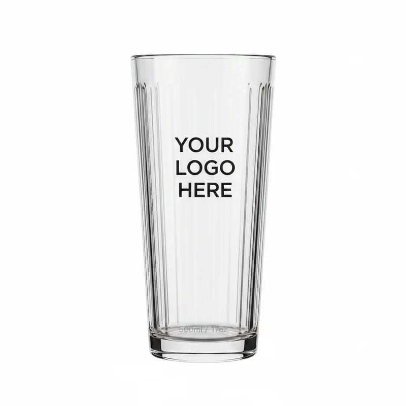 Striped Highball Glass with Straw 17oz