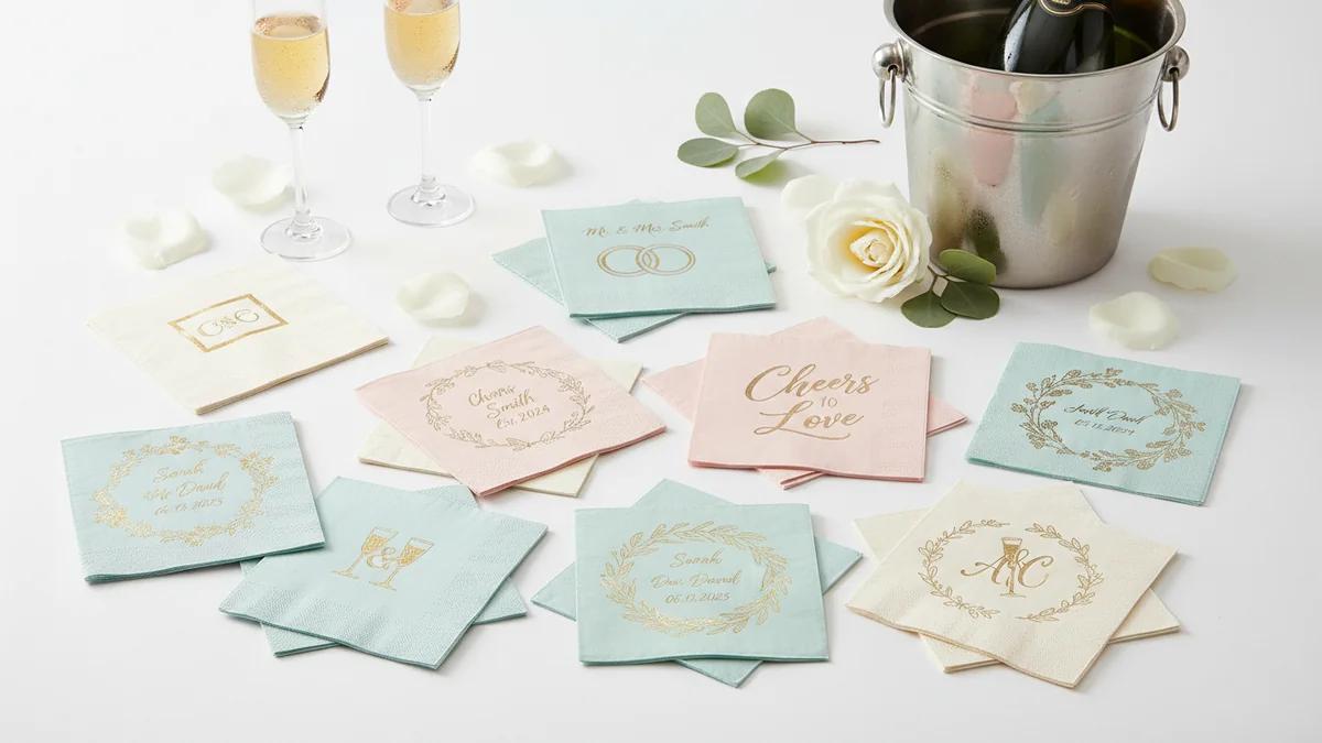 Branded Cocktail Napkins for Weddings and Special Events