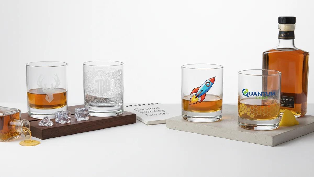 Custom Whiskey Glasses: Engraved and Printed Options Compared
