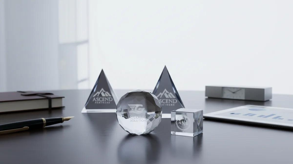 Glass Paperweights With Logo: Executive Desk Accessories