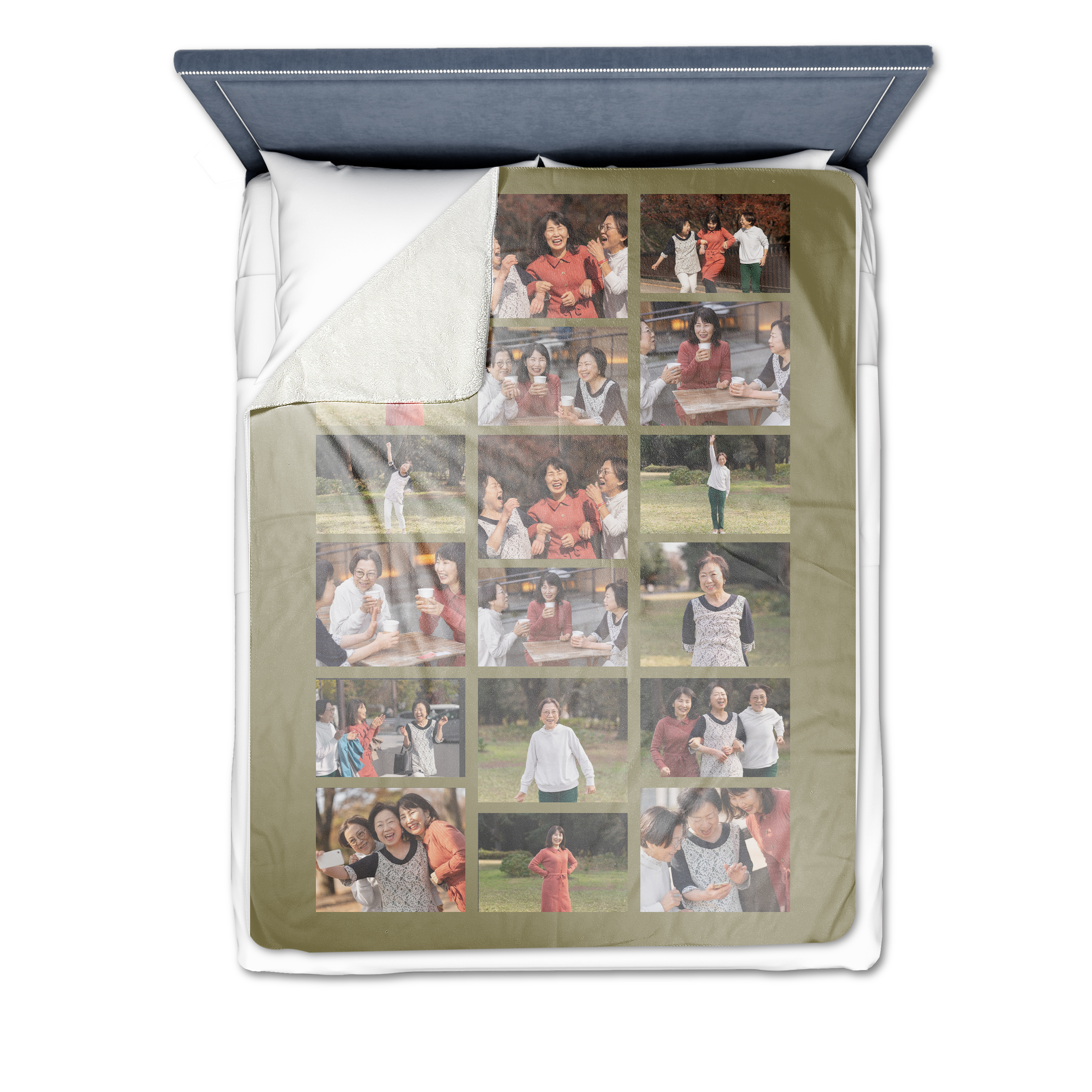 Collage Gallery of Eighteen Premium Fleece Photo Blanket
