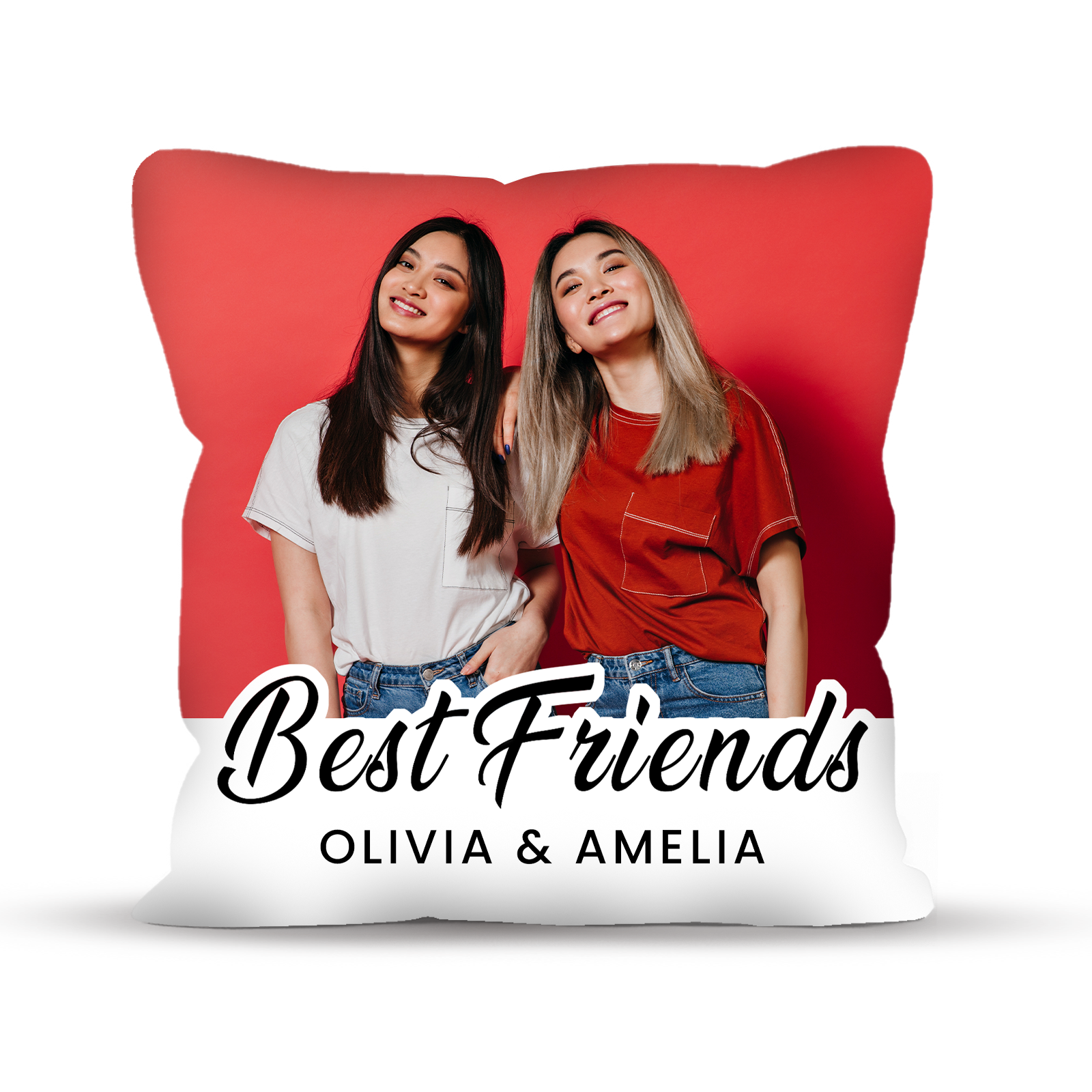 Trendy Best Friends Photo Pillow