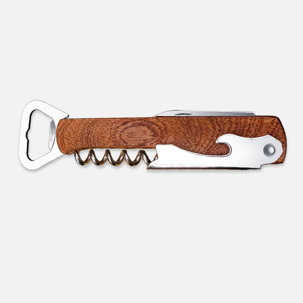 Custom Wooden Wine and Beer Opener With Logo