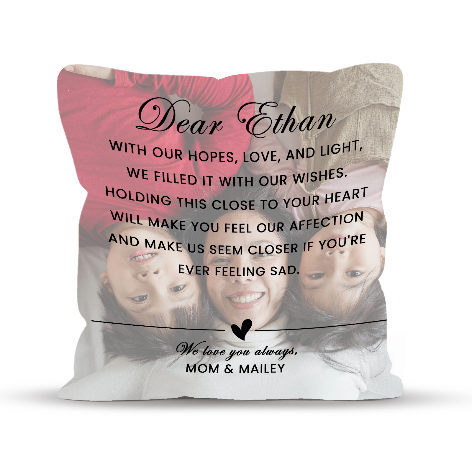 Custom Dear Message Photo Pillow