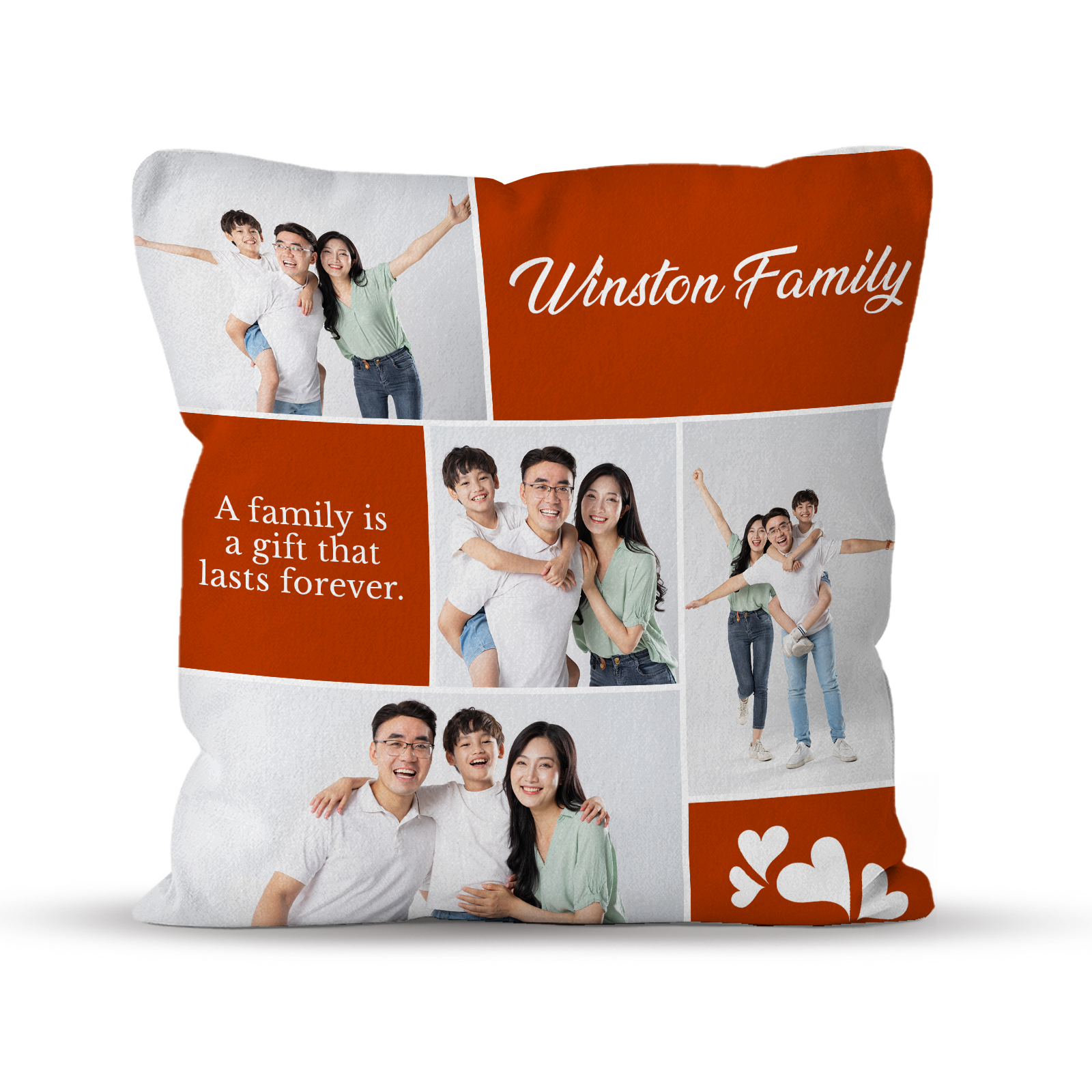 Personalized Family Collage Photo Pillow