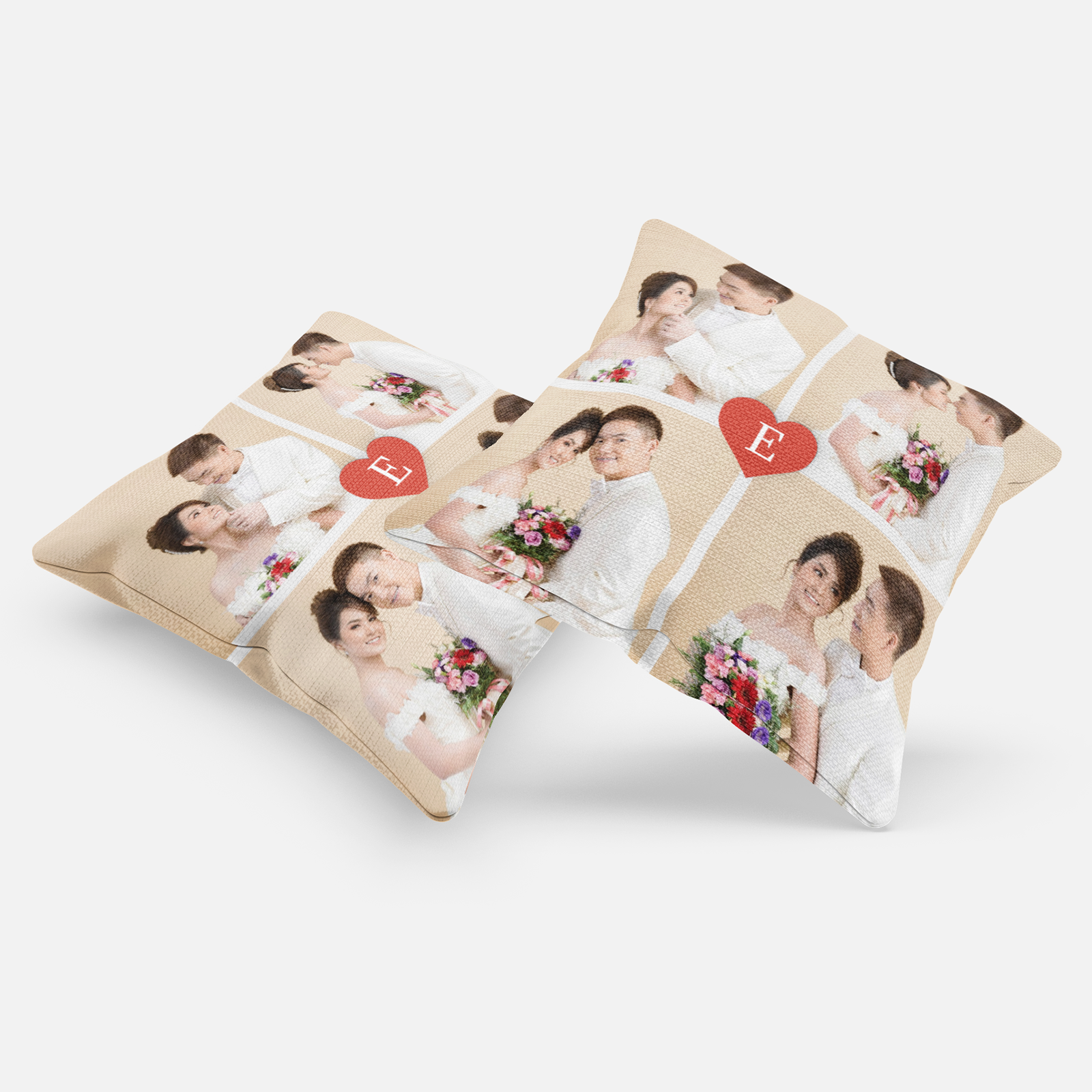 Monogram Sweet Couple Custom Photo Pillow