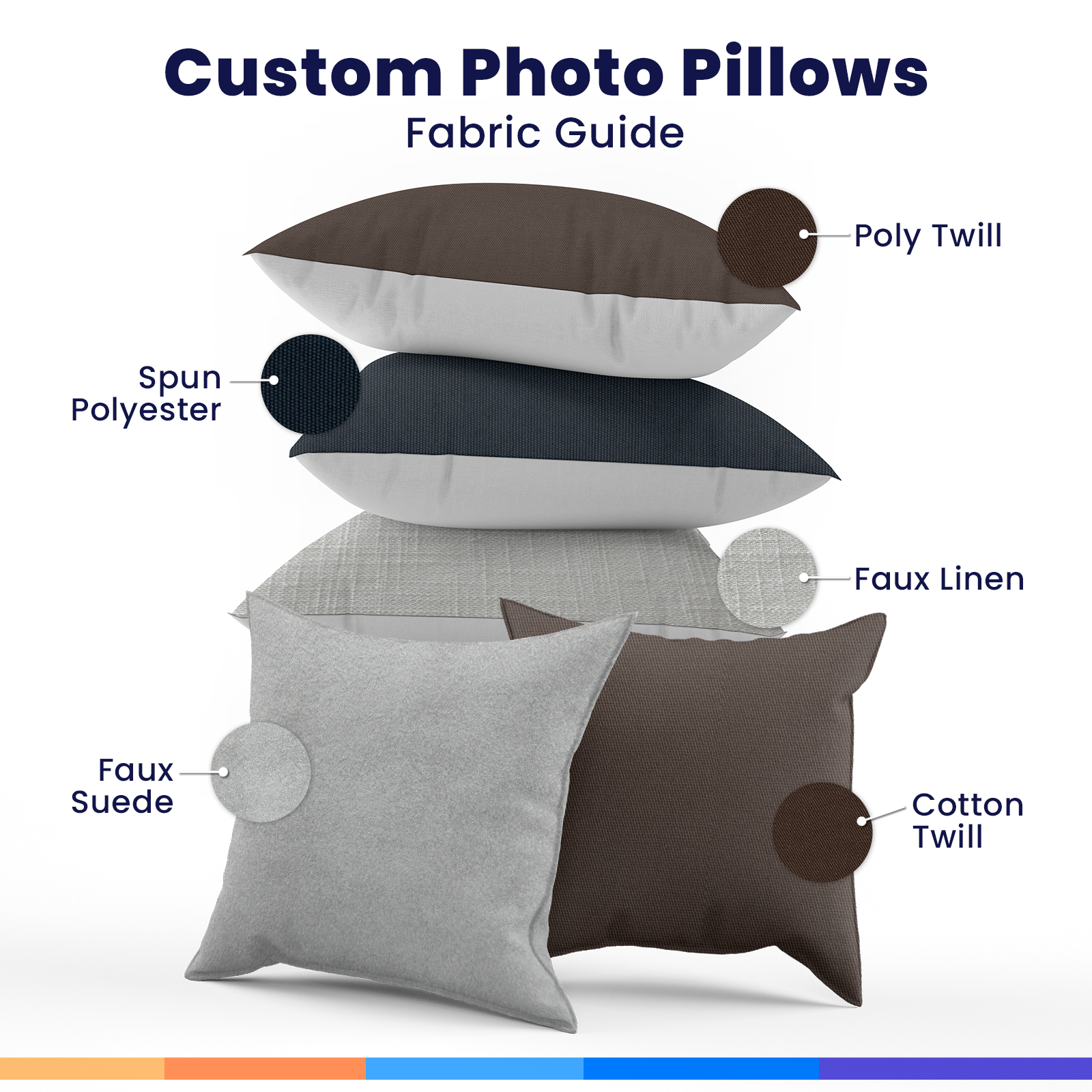 Simple Border with Heart Custom Photo Pillow