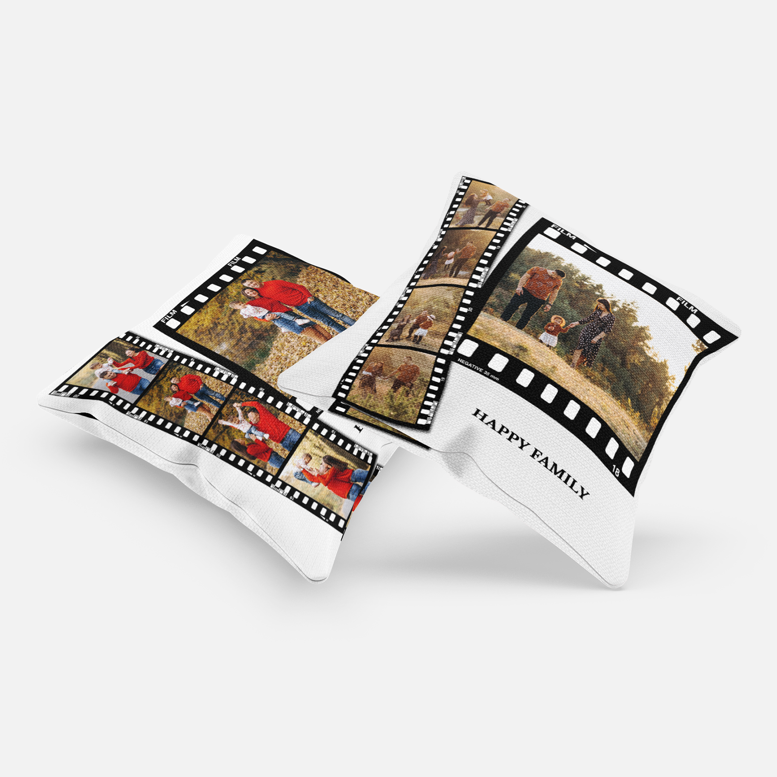 Modern Family Filmstrip Collage Photo Pillow
