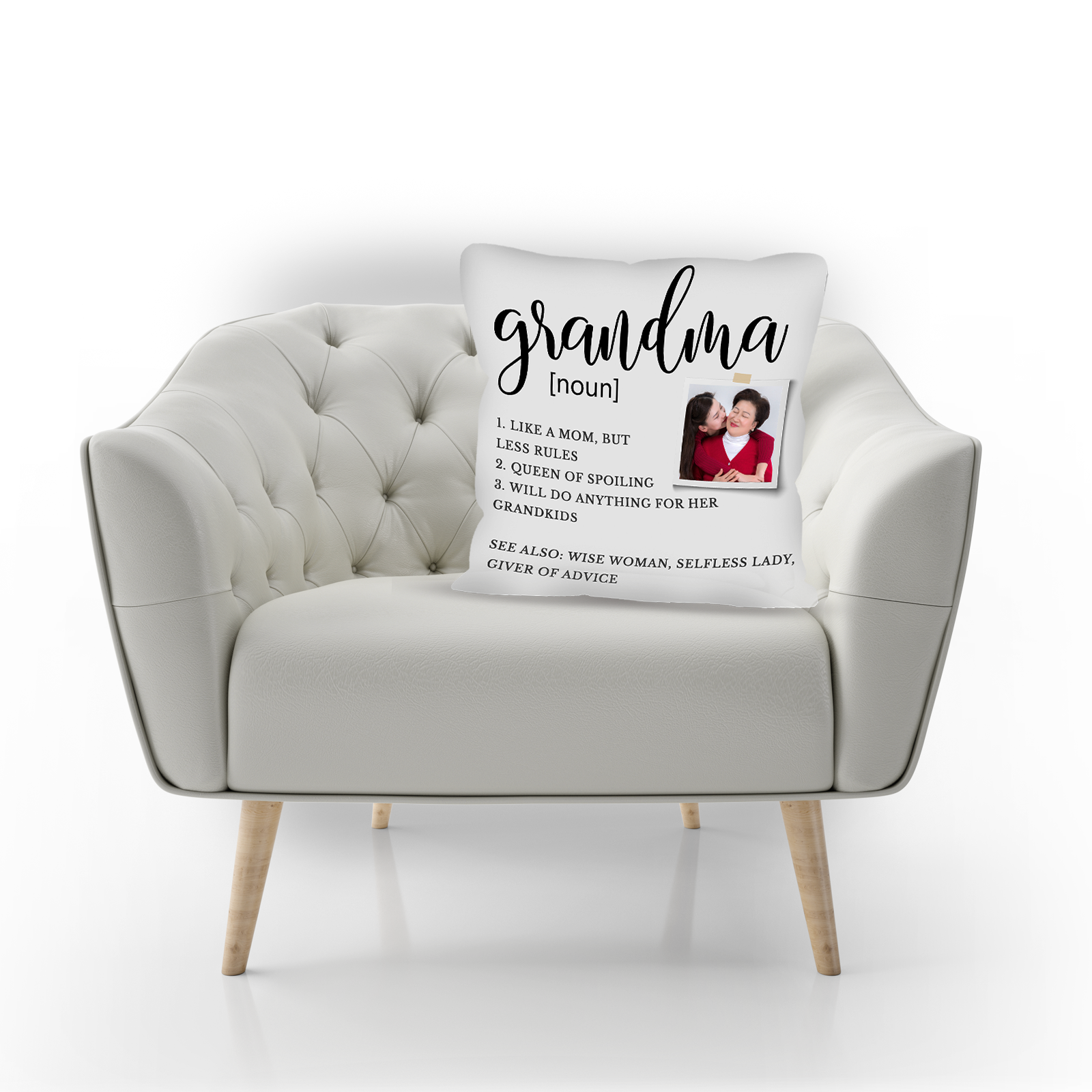 Personalized Grandma Meaning Photo Pillow