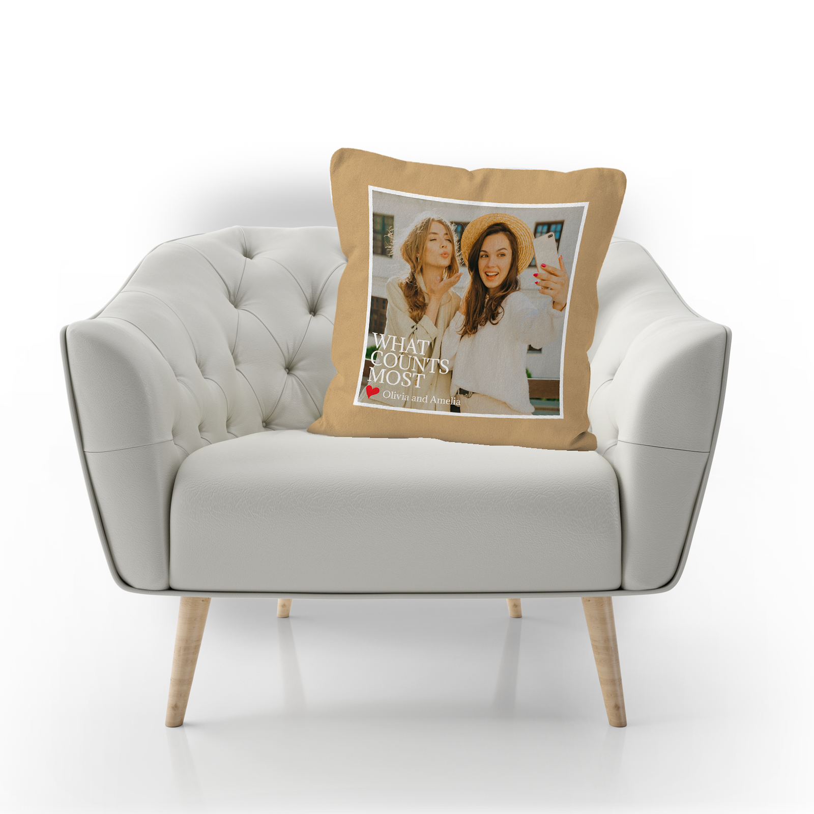 Family What Counts Most Custom Photo Pillow