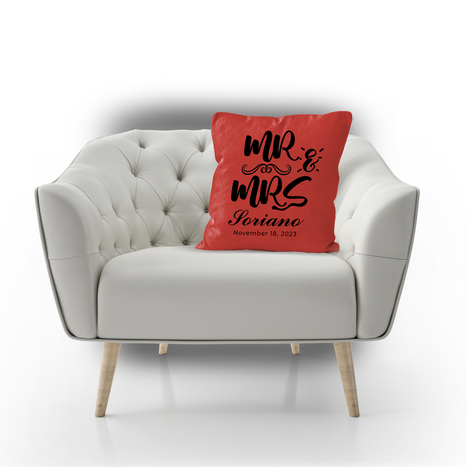 Mr. and Mrs. Couple Custom Photo Pillow
