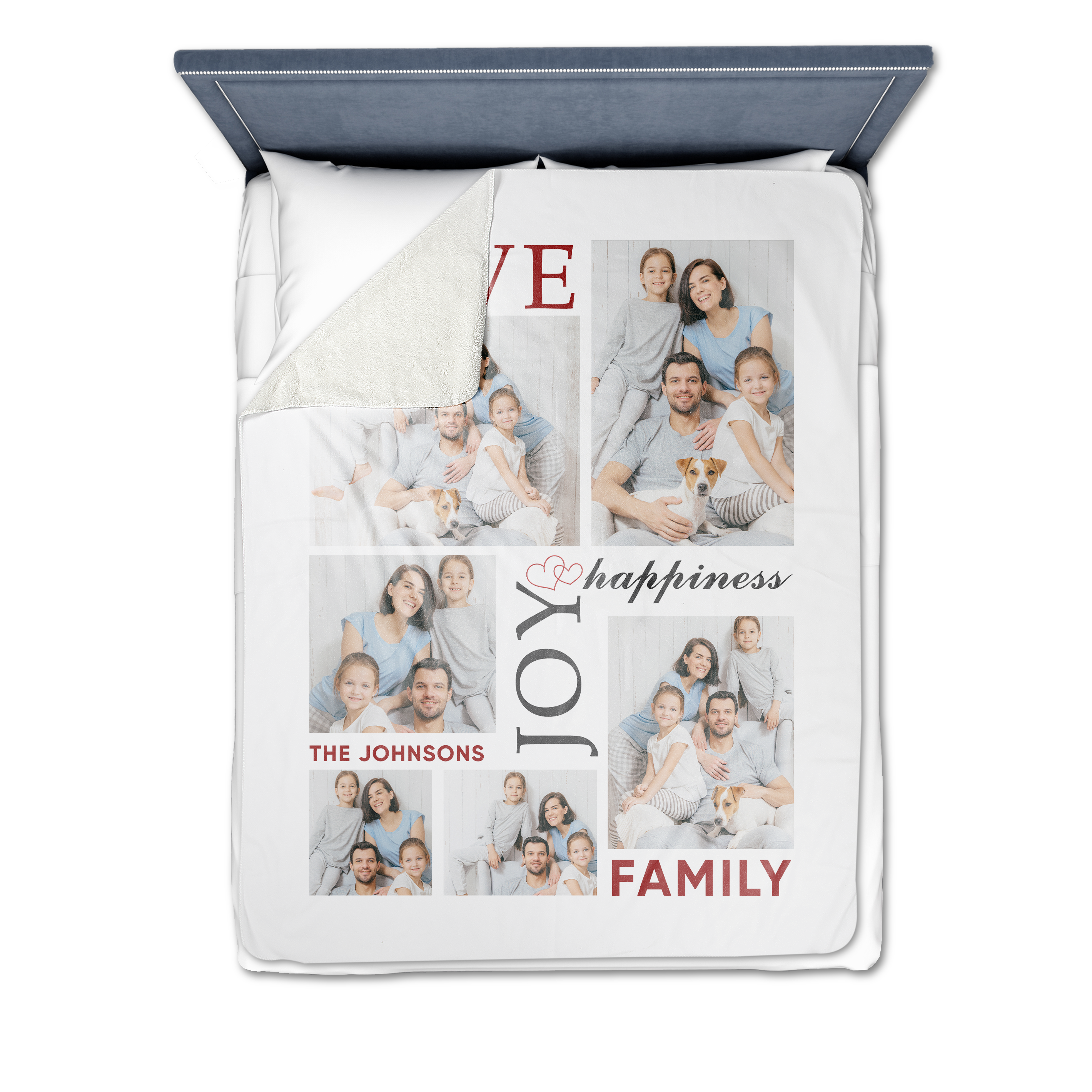 Collage Family Joy Love Premium Fleece Photo Blanket