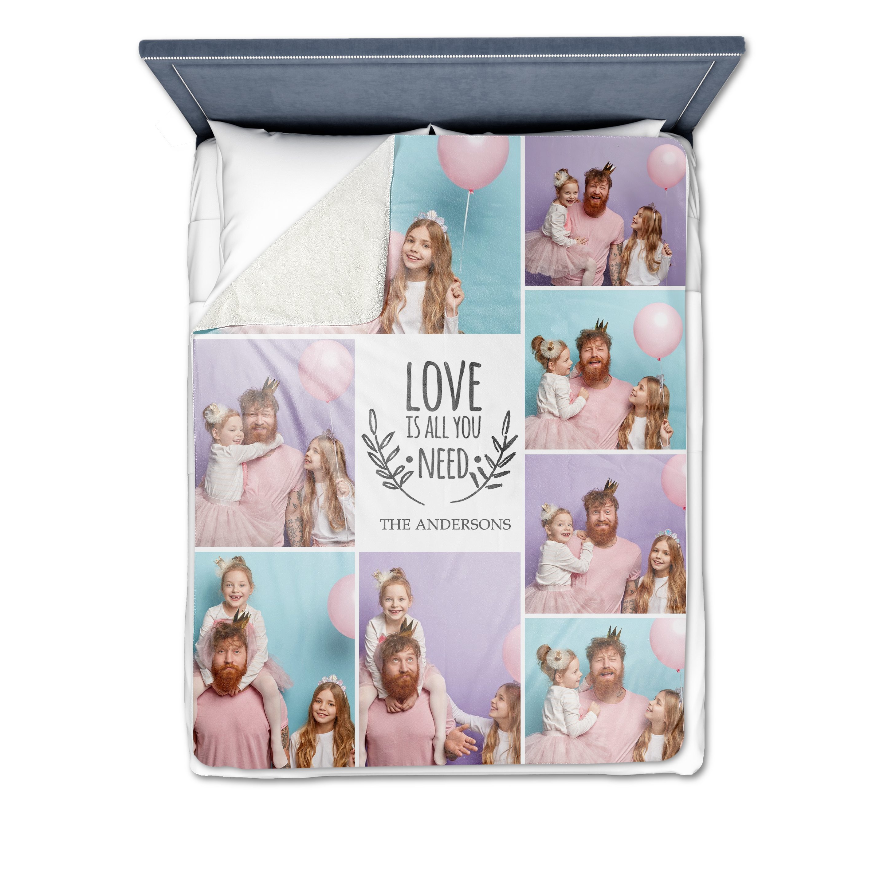 Love Is All You Need Collage Premium Fleece Photo Blanket