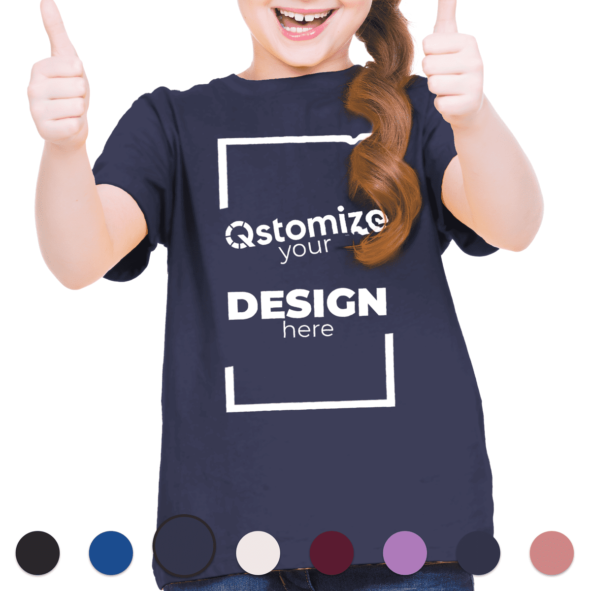 Custom Bella + Canvas - Youth Unisex Jersey Tee - 3001Y Navy Blue-Qstomize.com